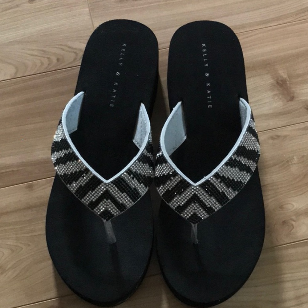 Kelly & Katie low wedge flip flop sandals.